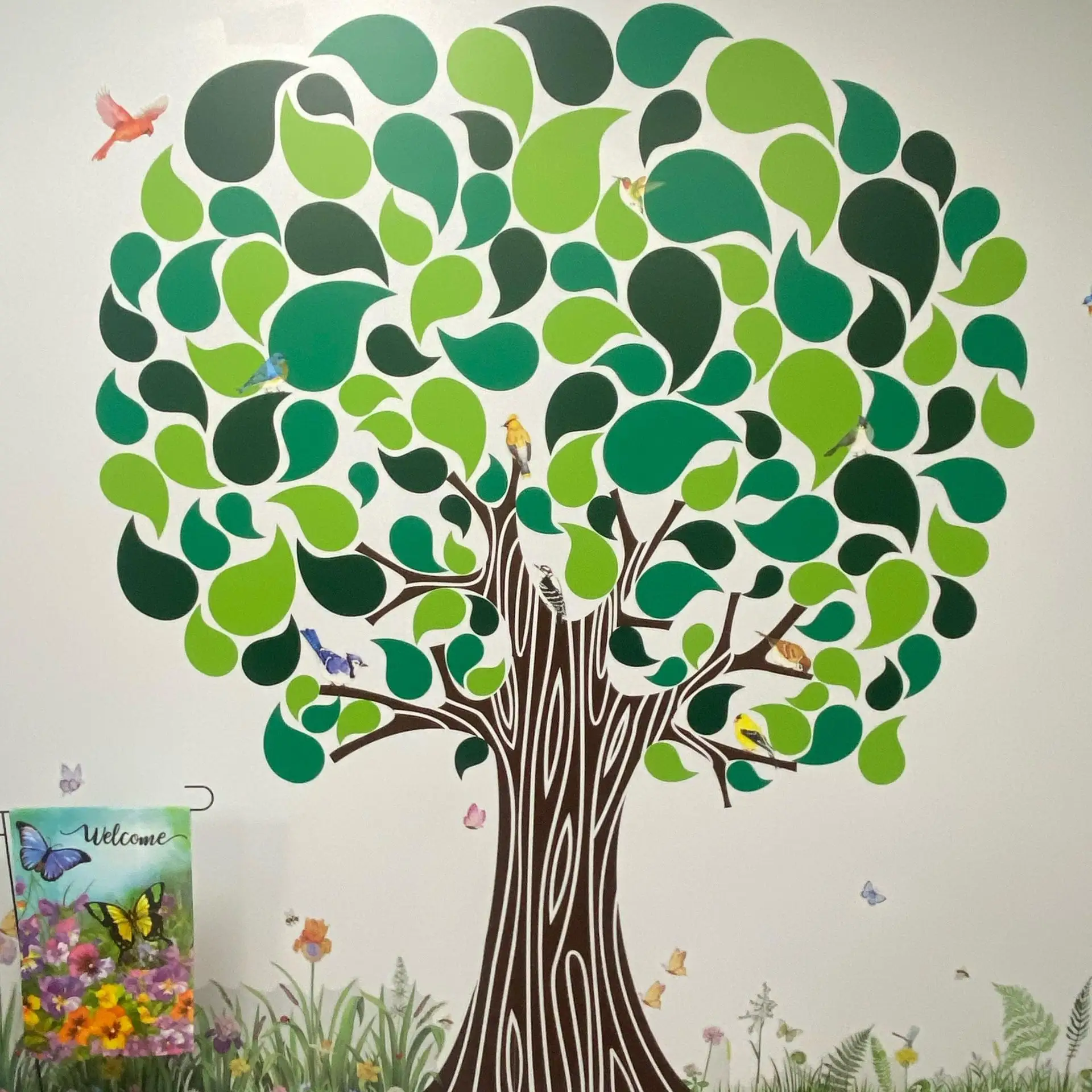Tree Mural in Kids Rock Room